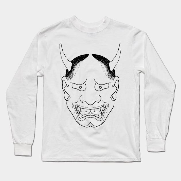 Hannya Mask Long Sleeve T-Shirt by HOVEY_13